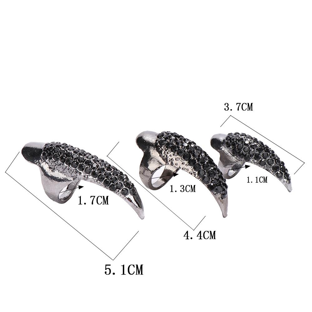 Cool Rock New Brand Crystal Rhinestones Eagle Claw Hook Ring Exquisite Gothic Punk Finger Nail