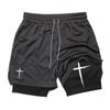 Cross Christian God Muay Thai Kick Boxing UFFC MMA Shorts Men Women Unisex Double Layer Quick Dry Breathable Training Sport Gym Fitness Workout