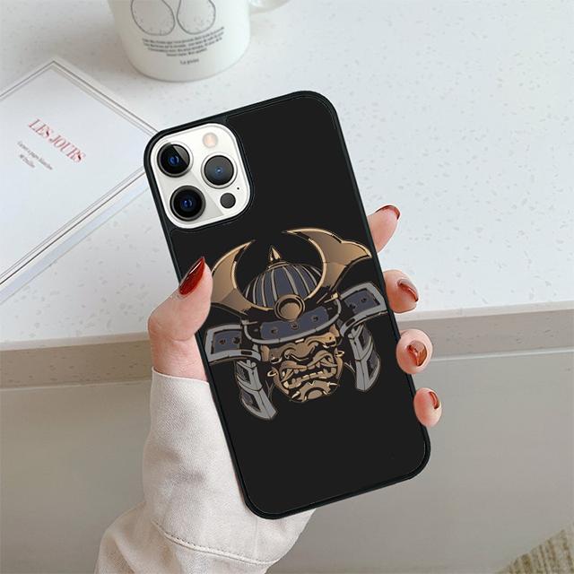 Чехол для телефона Самурайская маска Шлем Для iPhone 17 Air 13 12 14 15 16 Чехол Для Apple 14 15 16 Pro Max Plus Coque