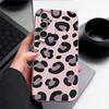 Чехол для телефона с леопардовым принтом для Samsung S26 Ultra S25 Edge S24 S23 Plus S22 S21 FE A15 A16 A17 A35 A36 A54 A55 A56 A57 5G Мягкий чехол с текстурой кожи