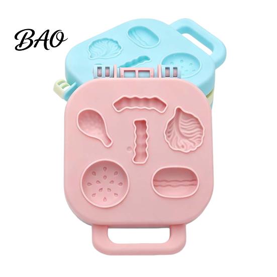 Art Craft Supplies Kids Polymer Clay Press Mold with Handle, DIY Plasticine 3D Making Tools Sculpting Machine, Children Modeling Handmade Toy