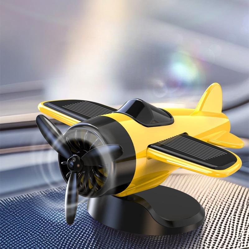 Вращающийся самолет на солнечной батарее, украшение на приборную панель автомобиля, вращение на 360°, декор с авто-вращением, украшения в виде самолетов, украшение интерьера автомобиля