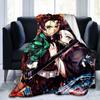 Demon Slayer Blankets Flannel Blankets Anime Blanket Mat Soft Bedspread Beach Warm Travel Cover for Kids Bedding Couch Blanket