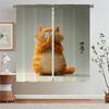 Curtains for Kitchen Curtains 2 Pieces Window Meditation Cat Cabinets for Living Room Decoration Fabric Curtain Tiebacks Blind