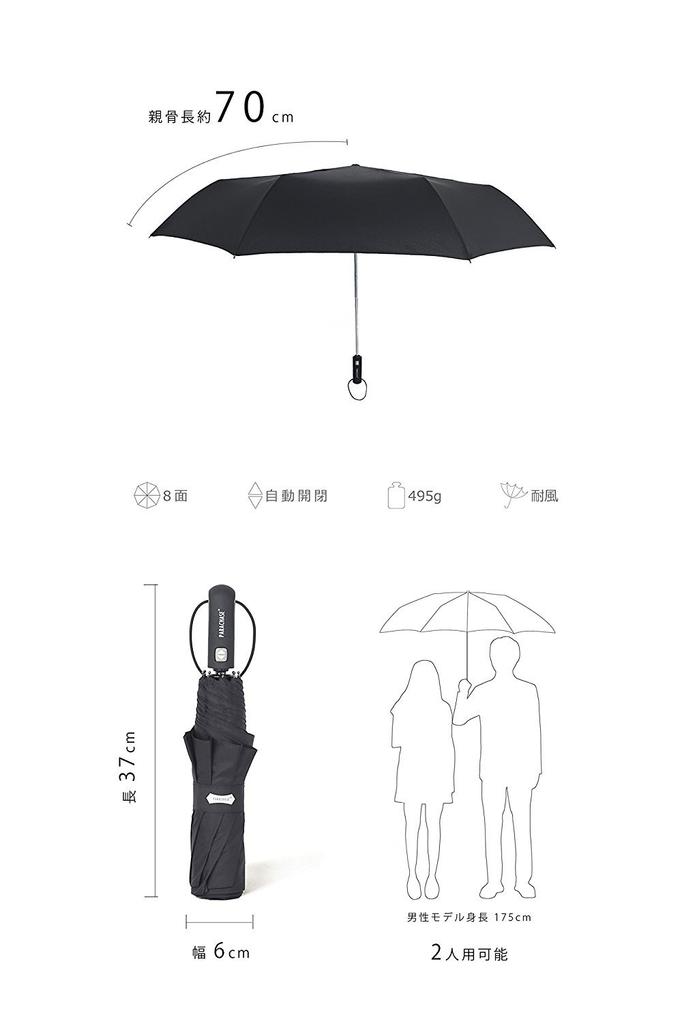 PARACHASE Folding Automatic Wind Arc Length Diameter Golf Wind Glass Water Umbrella Case Black Umbrella, Open/Close, Large, Men's, Resistant, 140cm,