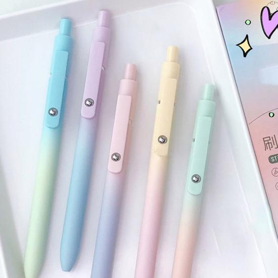 5 шт. гелевых ручек, выдвижные ручки с защитой от стресса, гелевые чернильные ручки с кончиком 0,7 мм, удобные ручки с щелчковым дизайном для письма