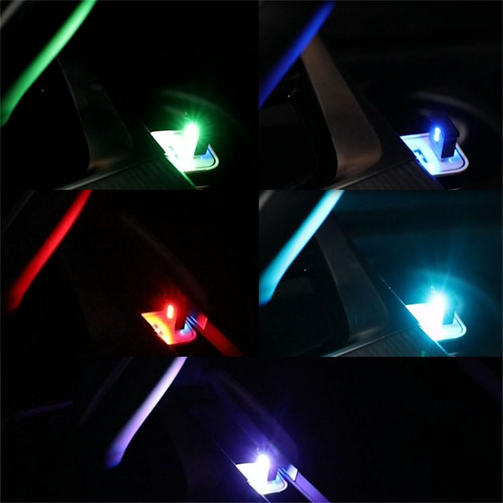 1x Автомобильная USB LED Декоративная Лампочка Портативная Лампа Атмосферы Кнопочное Управление 7 Цветов Авто Интерьер Дом Ноутбук Подсветка
