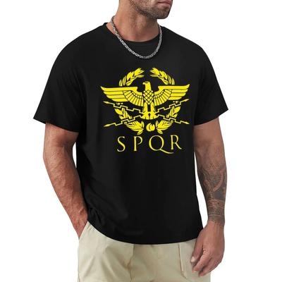 Новинки 2024 Винтажная футболка с орлом SPQR Рим Латинский Крутой Ретро Красный принт Мужская футболка 100% хлопок Футболки с коротким рукавом