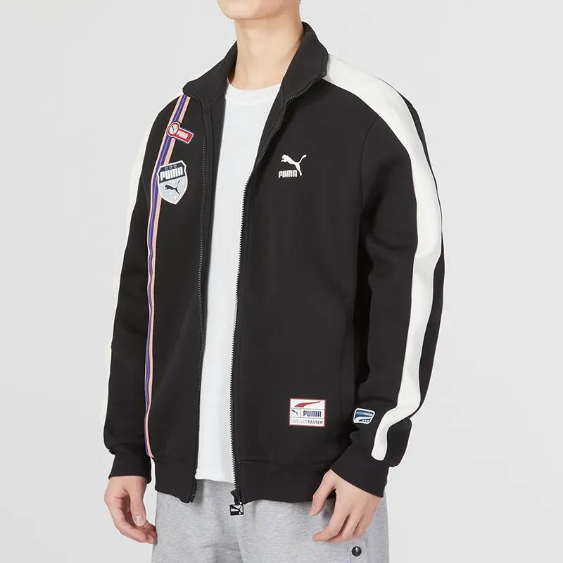 Puma Куртки с эмблемой команды Мужские Черные С воротником-стойкой Умеренные Другие (унисекс) Куртки 677375 01