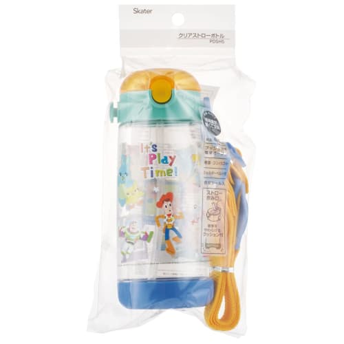 Skater Water Bottle 480ml Disney Toy Story 23 Clear Bottle with Straw for Children PDSH5-A