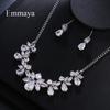 Emmaya Gorgeous Fashion Cubic Zircon Adjustable Crystal Earrings Necklace Set For Women Elegance Bride Jewelry Gift