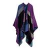 Trendy European & American Imitation Cashmere Scarf, Thickened Split Design, Autumn/Winter Shawl Cape.