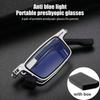Anti-Blue Light Blocking Folding Reading Glasses Comfortable Full-Frame Metal Eyewear Men And Women Hd Ultra Light Portable