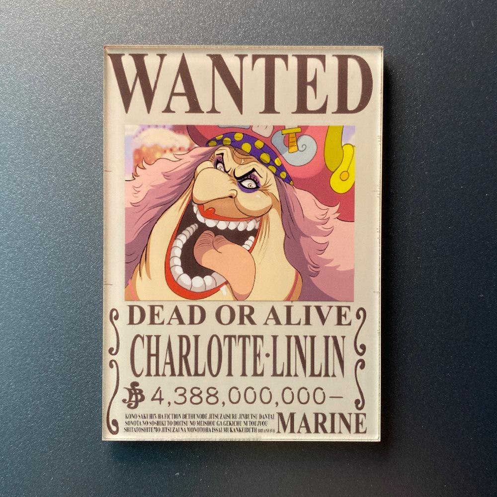 Creative One Piece Wanted Poster Magnet - Anime Cartoon Fridge Decor & Message Sticker