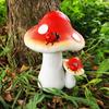 Resin Mushroom Figurine Creative Miniature Sculptures Crafts Mushroom Garden Statue Living Room