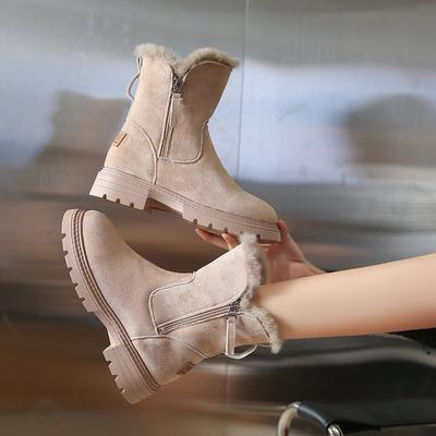 Модные новые зимние ботинки женские зимние плюс бархат теплые модные дизайнерские ботинки на платформе нескользящие удобные плюшевые ботинки на плоской подошве