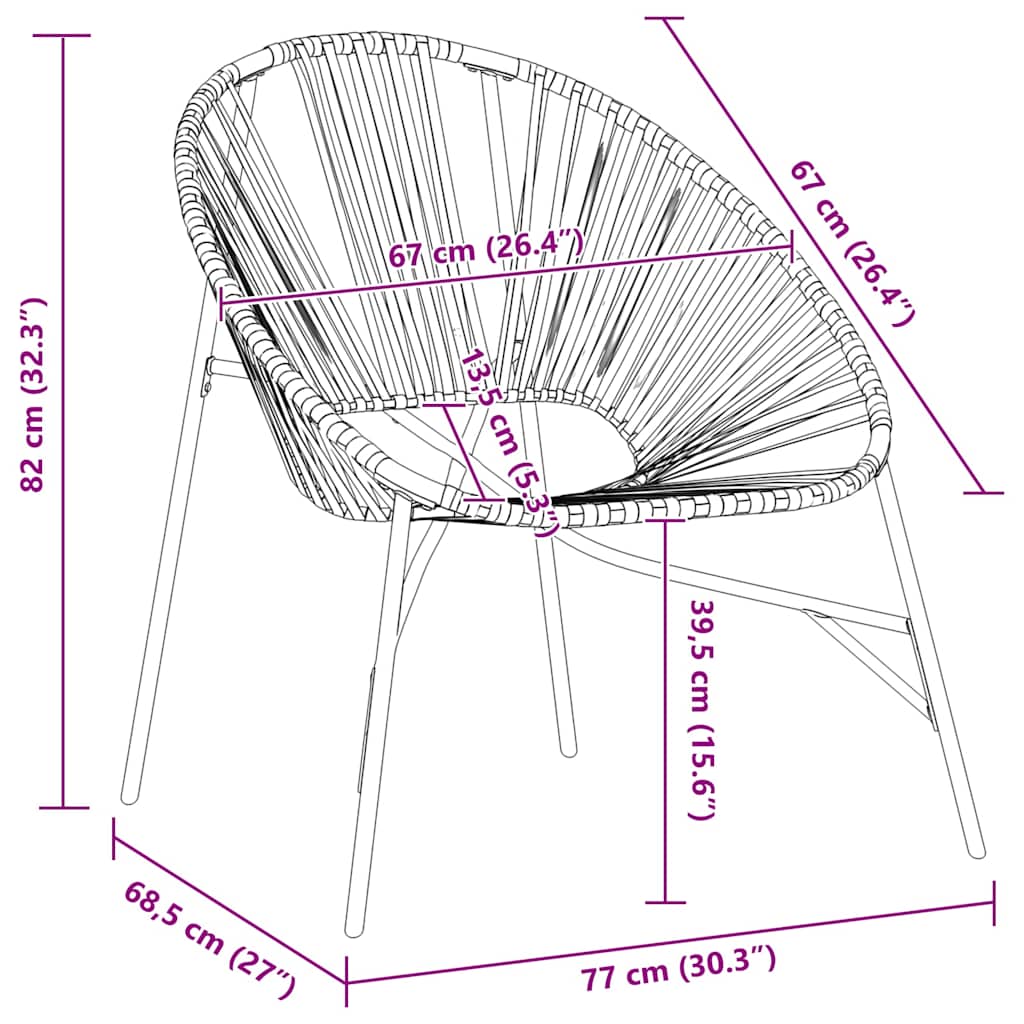 Egg shaped Garden Chair in Black and Light Grey Poly Rattan