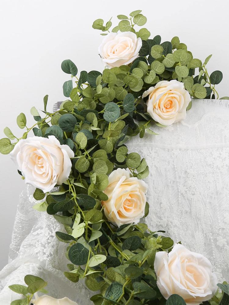 1,8 м искусственный цветок роза венок эвкалиптовый лист лоза эвкалиптовый лист роза лоза для дома сад свадьба арка декор ротанг