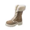 Women's Shoes On Sale Fashion Sleeve Women's Boots Winter Round Toe Plush Fleece for Warmth Middle Barrel Low Heels Snow Boots