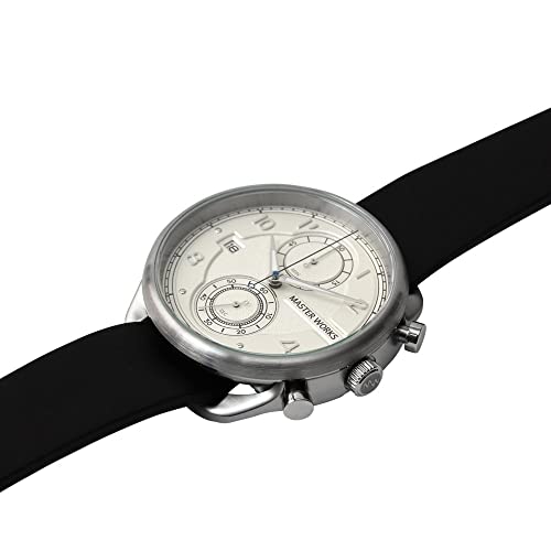 MASTER WORKS Quattro 002 MW07SI-EDBKG8 Мужские часы, Сделано в Японии, Кварцевый механизм, 41 мм, Кожаный ремешок, Хронограф, Черный