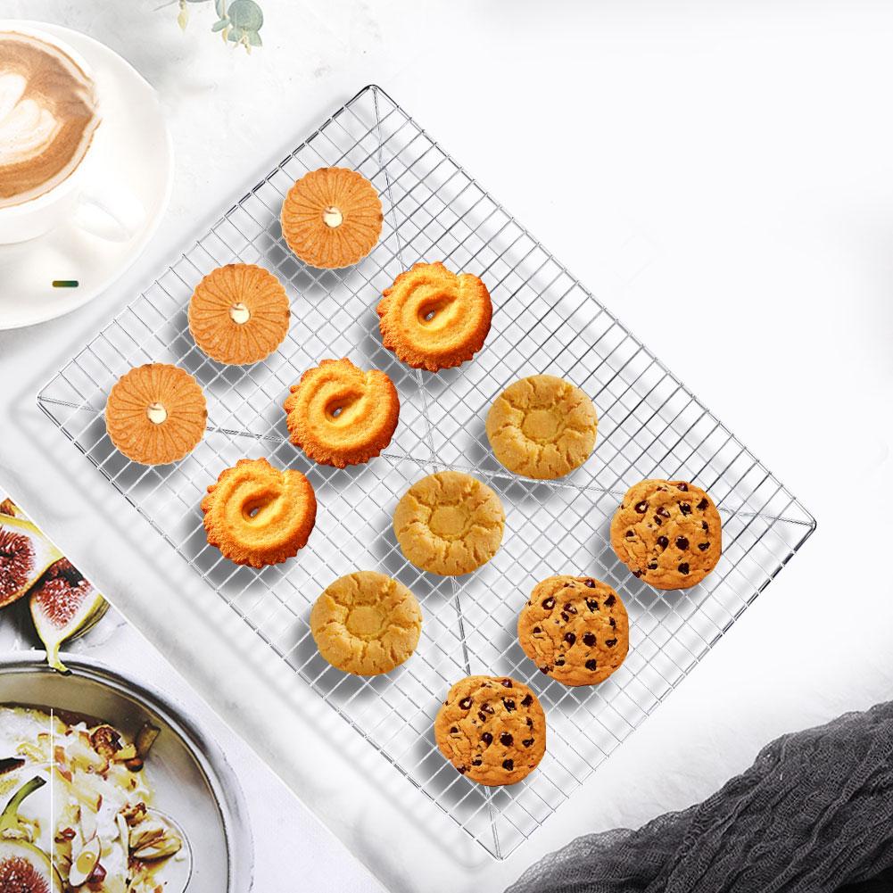 Антипригарная нержавеющая сталь для выпечки тортов, хлеба, печенья, решетка для охлаждения, кухонная утварь 46x33x2.8см