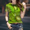 Женская зеленая футболка с 3D-принтом киви, модная повседневная уличная одежда 2000 года, футболка с короткими рукавами, футболка с круглым вырезом, летний наряд