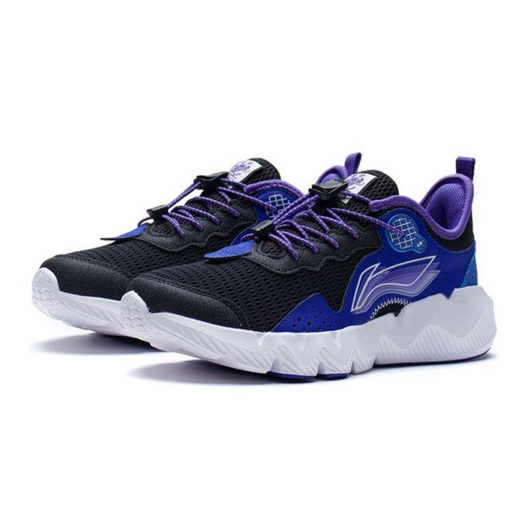 Li Ning Lost Shock Absorption Rebound Sports Casual Shoes Kids Sneakers Black Blue YKCS072-7