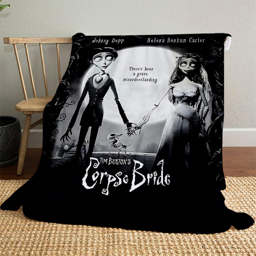 1pc Corpse BrideOutdoor Flannel Blanket Soft Plush Decor for Picnics, camping,Bedroom, Playroom, or Lunch Breakn1208A