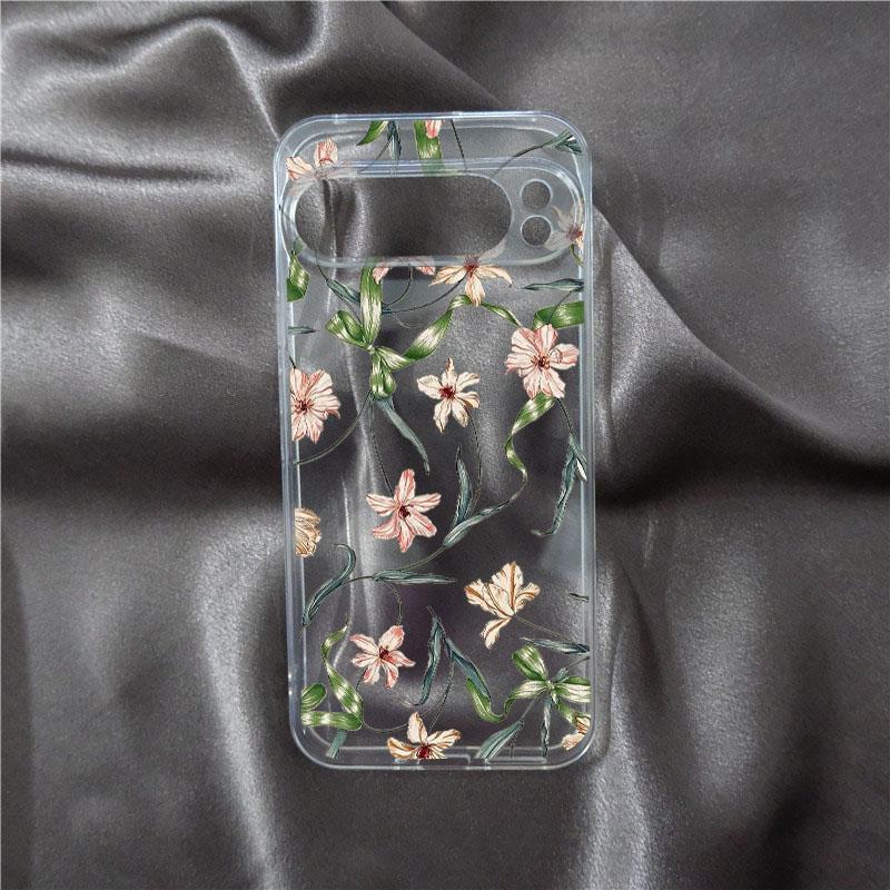 Stylish Cute Spring Flower Phone Case For Google Pixel 9 Pro XL 8 7 6 Pro 8A 7A 6A 5G Shockproof Soft Bumper Cover Fundas