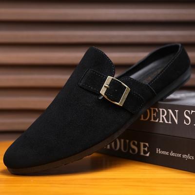 Мужские туфли BaoTou полушлепанцы замшевые тапочки уличные повседневные шлепанцы удобные плоские шлепанцы мужские пробковые шлепанцы