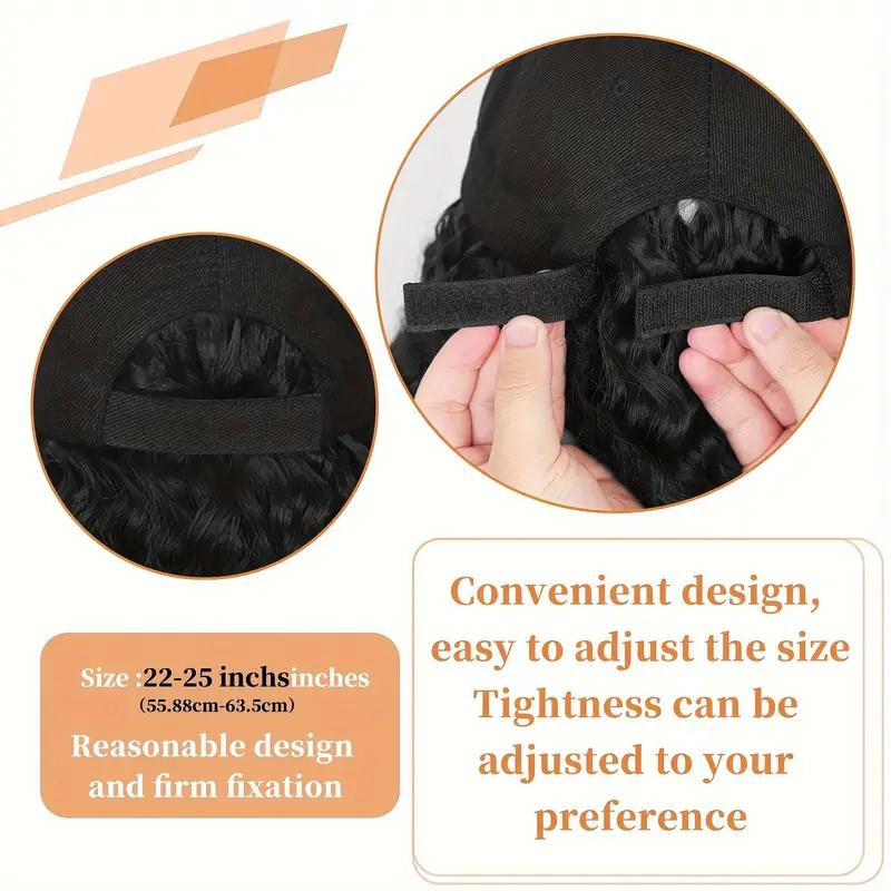 Ежедневная бейсбольная кепка Copa America, короткий рулонный парик, синтетический парик, регулируемый размер, женский парик, подходящий для различных случаев