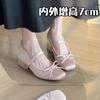 Fashion Hot Selling Square Heel Loafers Mid Heel Butterfly-knot Ladies Shoes 2025 Hot Sale Solid Square Toe Buckle Strap Women's Shoes
