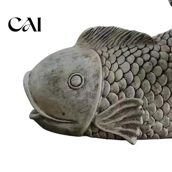 Gutter Pipe Ornament Fish Shape Rainwater Diverter, Decorative Downspout Statue, Functional Garden Statue Outdoor Sculpture for Patio Yard Landscape