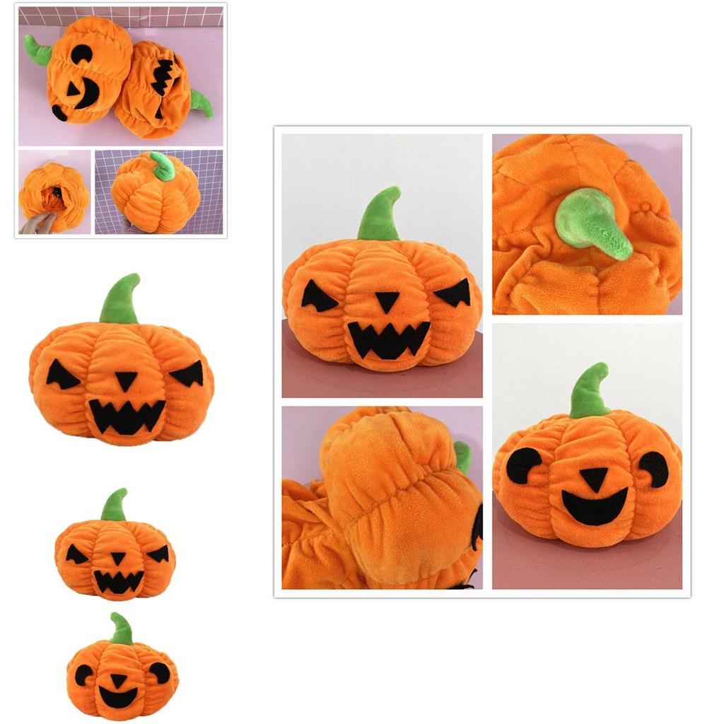 Adorable Reversible Pumpkin Plush Toy Perfect Halloween Gift Customizable Doll