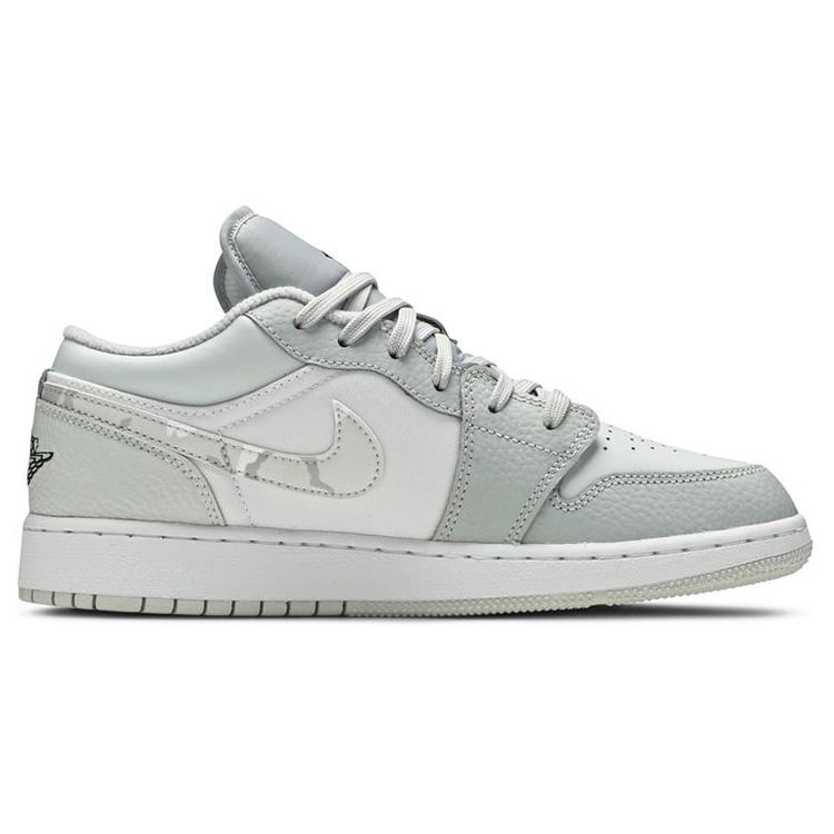 Детские кроссовки Air Jordan 1 Low SE GS White Camo Photon-Dust Grey-Fog DD3234-100