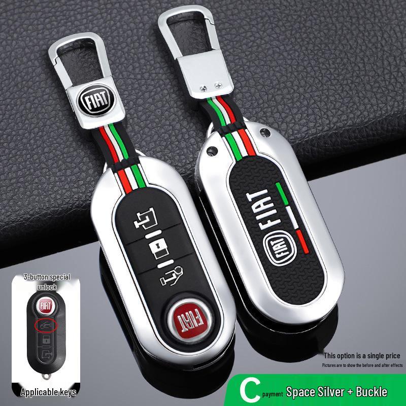 Чехол для ключа Fiat 500 Совместим с моделями 500L, Viaggio, Bravo, Iveco и 500X