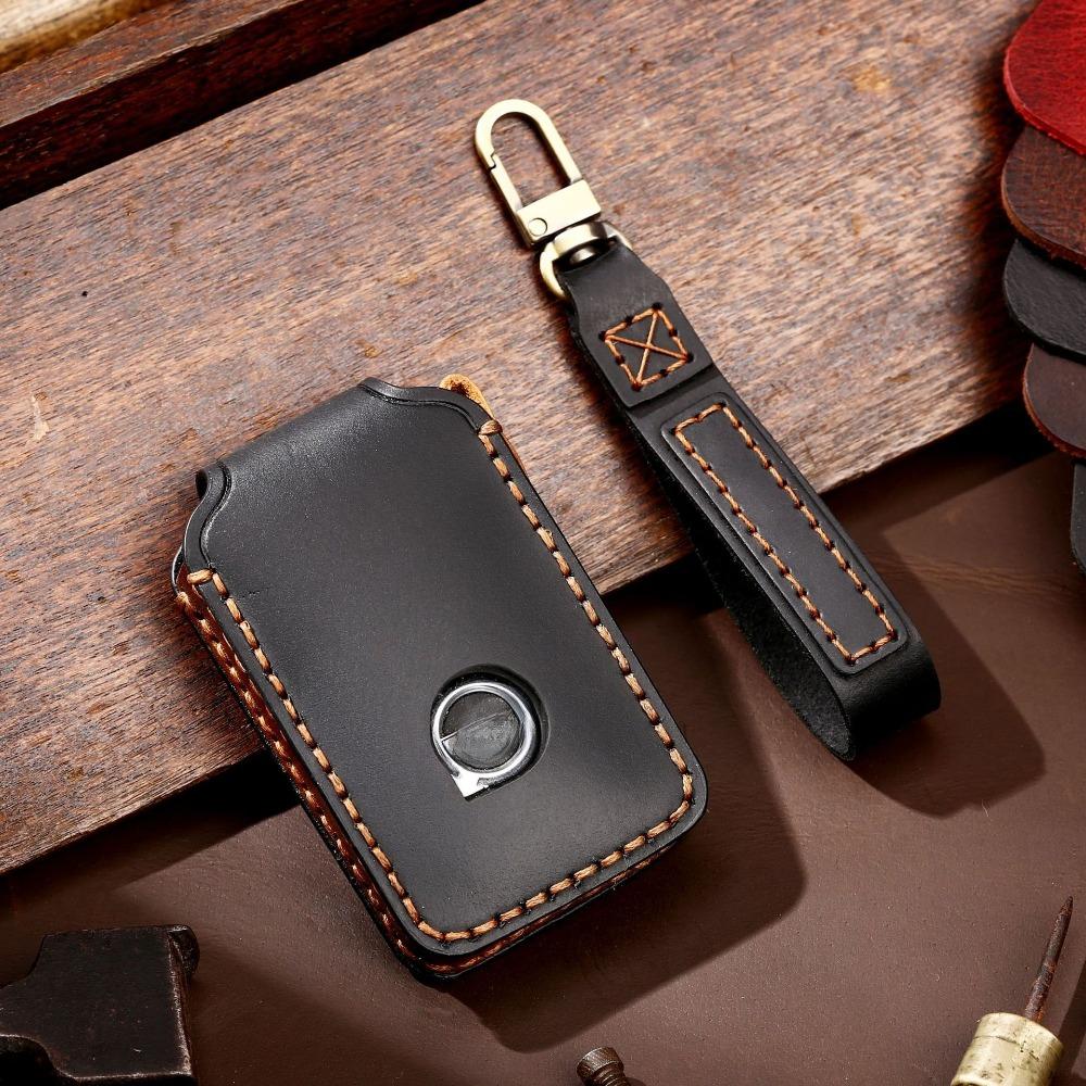 Handmade Car Key Cover for Volvo XC60 XC90 S90 Premium Leather Key Case Protector