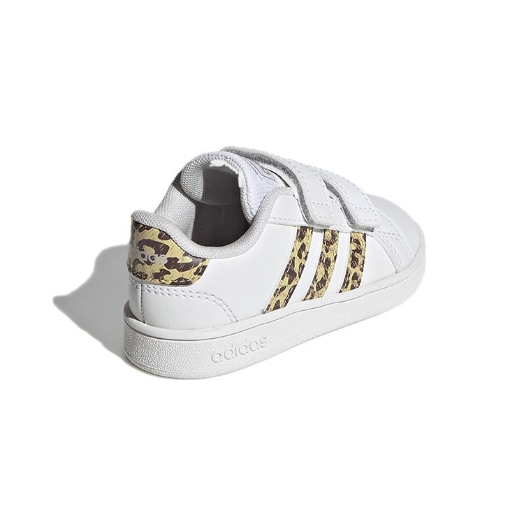 Adidas Neo GRAND COURT Abrasion Resistant Low top Skateboard Shoes White Gold Infant And Toddler FZ3528