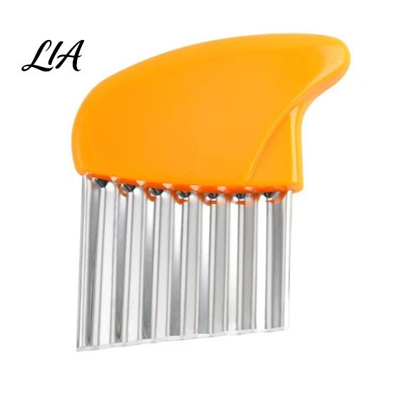 Homemade Fries Cutter Stainless Steel Potato Cutter, Wavy Blade French Fry Slicer, Manual Corrugated for Salad Energy Saving Chopper Kitchen