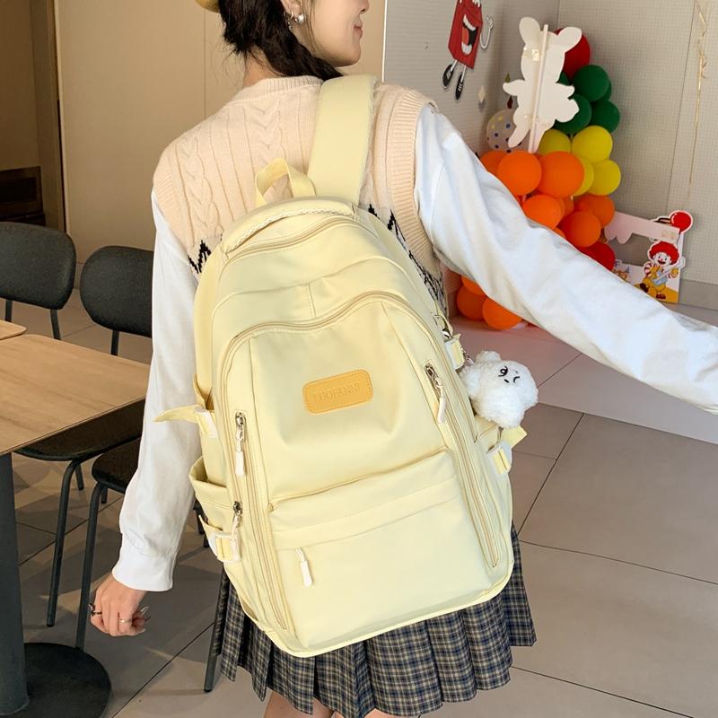 Сплошной цвет школьный рюкзак для женщин младших классов средней школы рюкзак большой емкости