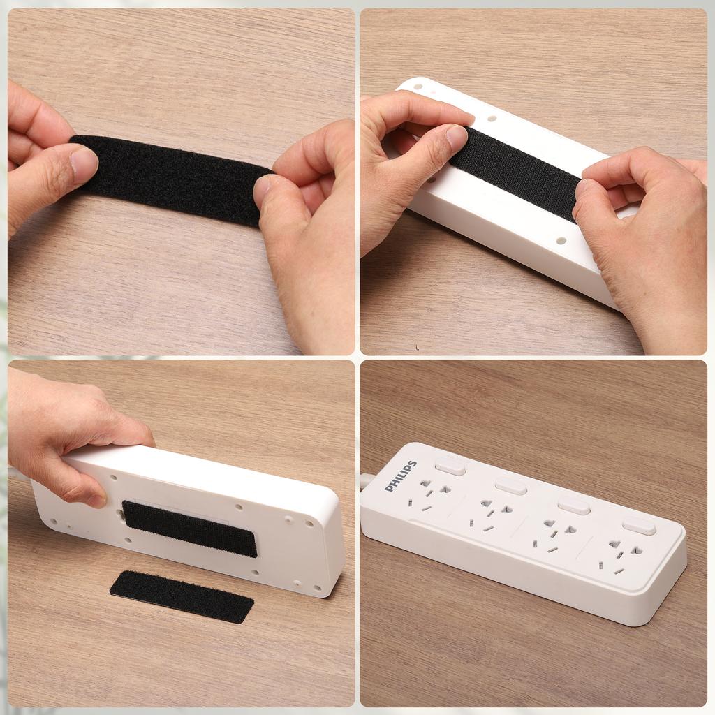 White Strong Self-Adhesive Hook and Loop Fastener Tape Rectangle Nylon Sticker Adhesive Tape For Car DIY Craft Home Office