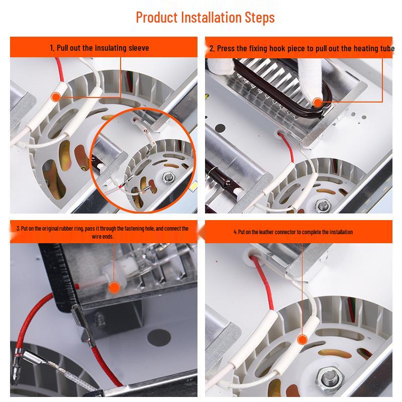 U-образная инфракрасная трубка для потолочного обогревателя для ванной из углеродного волокна