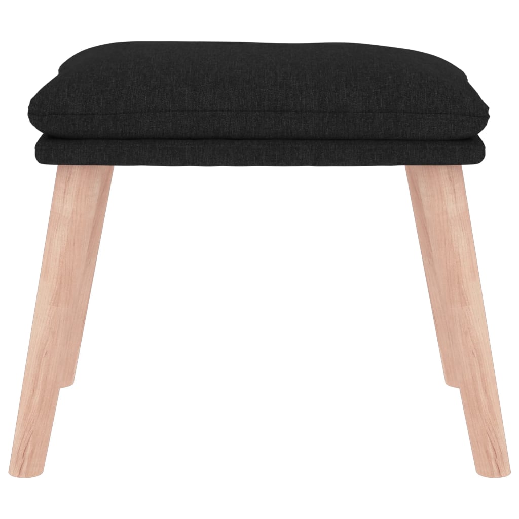 Footstool Black 45 x 29.5 x 35 cm Fabric