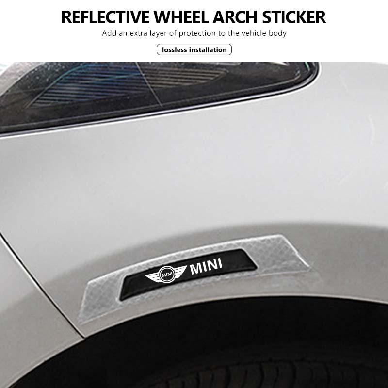 Car Wheel Arch Safety Warning Sticker Mark Tape Reflective Strip For MINI Cooper R55 R56 R57 R58 R59 R60 R61 JOHN COOPER WORKS