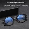 Japanese Brand Replica Acetate Frames Pure Titanium Temple Glasses Luxury Retro Round Men Eyeglasses Oval Business Eyewear