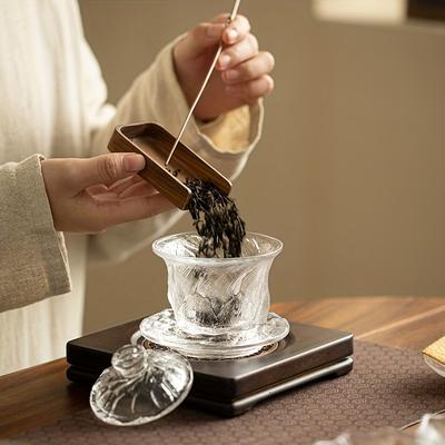 1 шт., утолщенный стеклянный чайный сервиз, стеклянная покрытая льдом чаша, бытовая чашка для чая кунг-фу, заварочный чайник для дома, ресторана, отеля, офиса, чайные аксессуары, подарок для чая