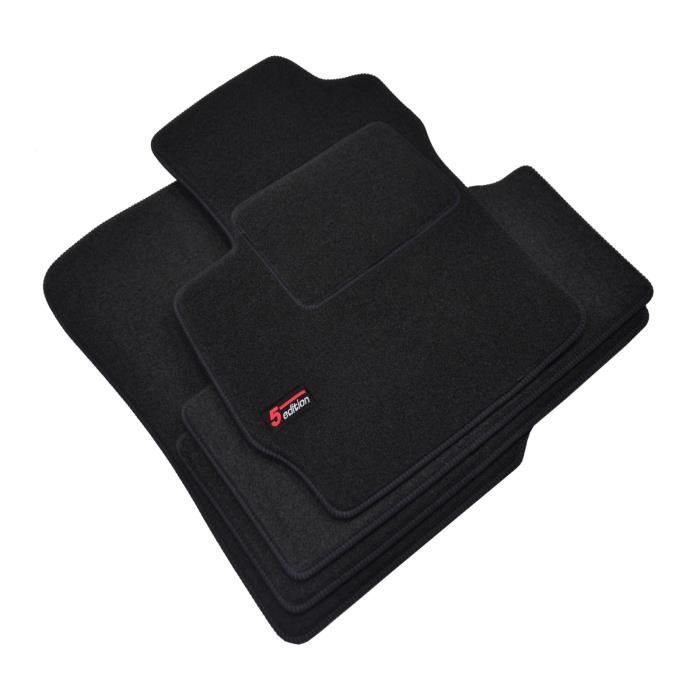 Tapis de sol - Logo - Mazda 5 - Velours noir - 4 pièces - Ajustement précis