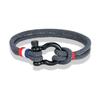 Black Stainless Steel Shackle Buckle Men Women Handmade Woven Double-Layer Design France Flag Couple Jewelry Gifts