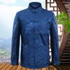 Men Shirt Chinese Style Dragon Pattern Shirt Stand Collar Long Sleeve Pockets Single Breasted Tang Suit