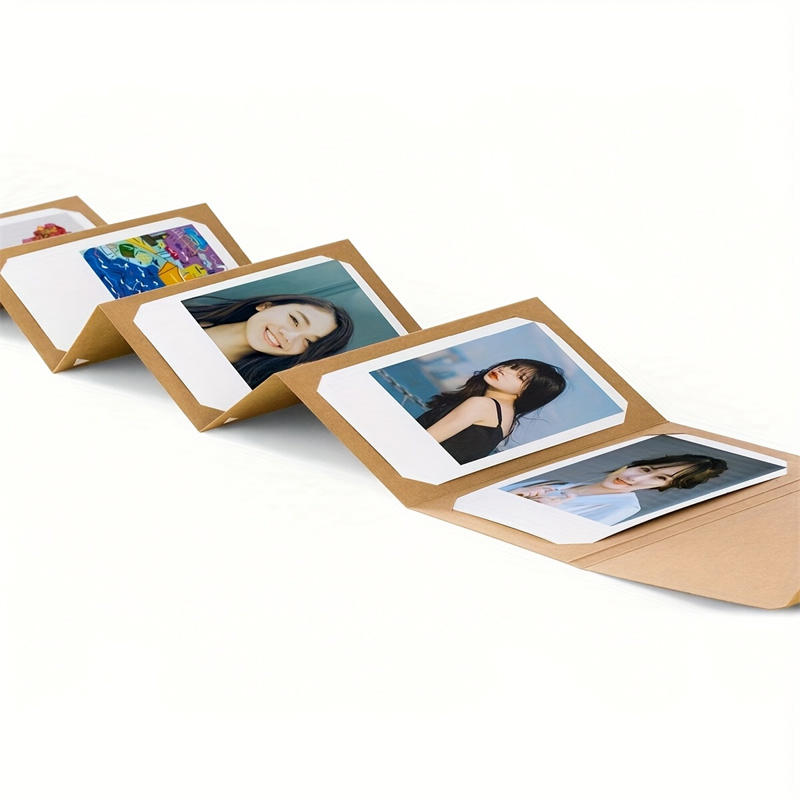 Складной гармошкой DIY Фотоальбом Липкий тип Пустые листы Крафт-бумага Макс. 5 дюймов Памятная книга Подарок Скрапбукинг Фотокарточки Книга